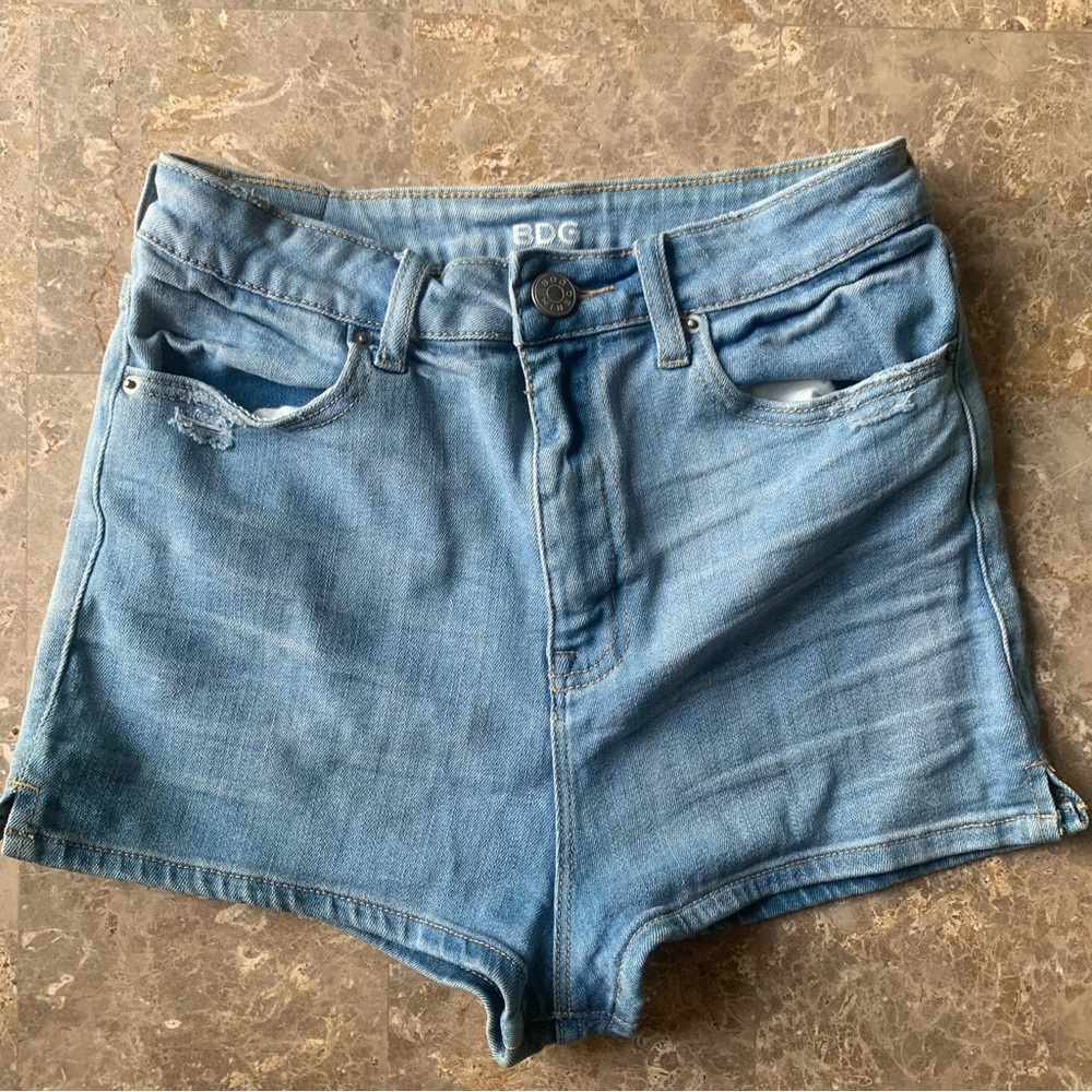 bdg super high rise pin up denim shorts